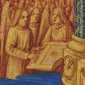 Detalje af paradis fra "Très Riches Heures du Duc de Berry", 1486. MS lat. 1284, fol. 126 Musée Condé, Chantilly