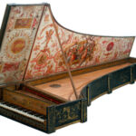 Italiensk cembalo, 1574 Giovanni Antonio Baffo, Venezia 1574. Senere ombygget. V&A museum, London