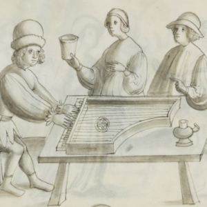 Cembalo fra Weimarer Wunderbuch, ca. 1500. Klassik Stiftung Weimar