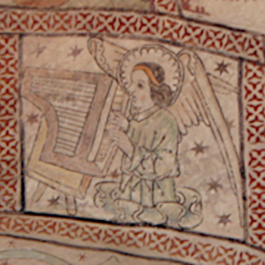 Kalkmaleri af Tierpsmästaren ca 1470, Sånga kyrka, Uppland